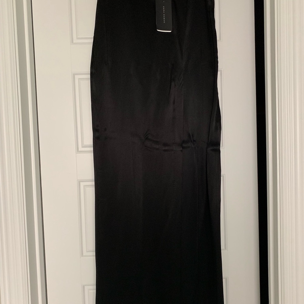 Zara black satin wide leg pant